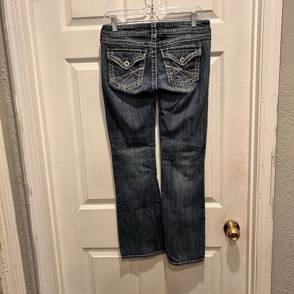 Silver Jeans‎ Womens 29x31 (30x28) Denim Pioneer Boot Cut Dark Wash Flap Pockets - Picture 8 of 13